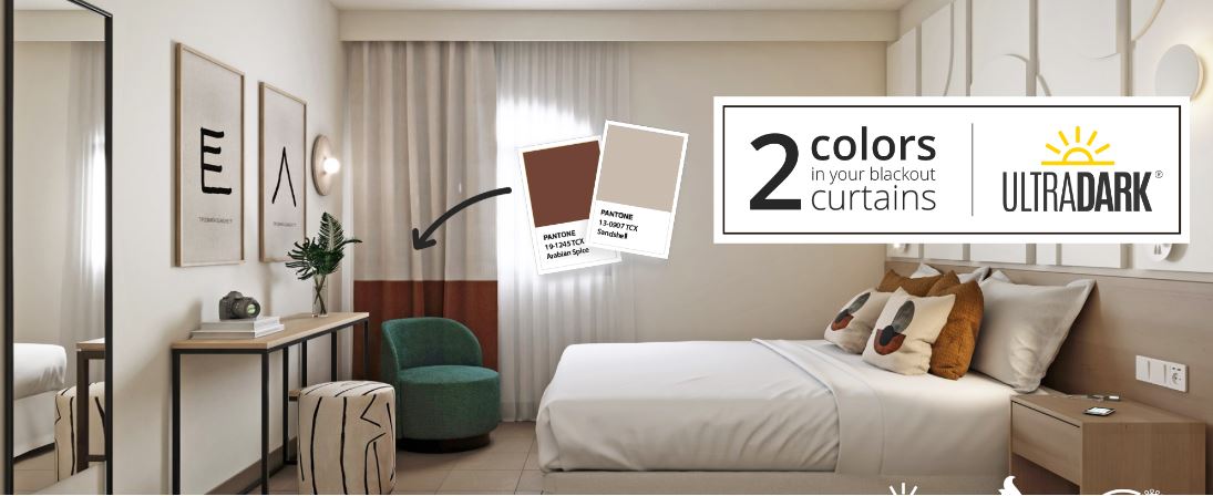 Cortinas en dos colores, ¡diseño contract!