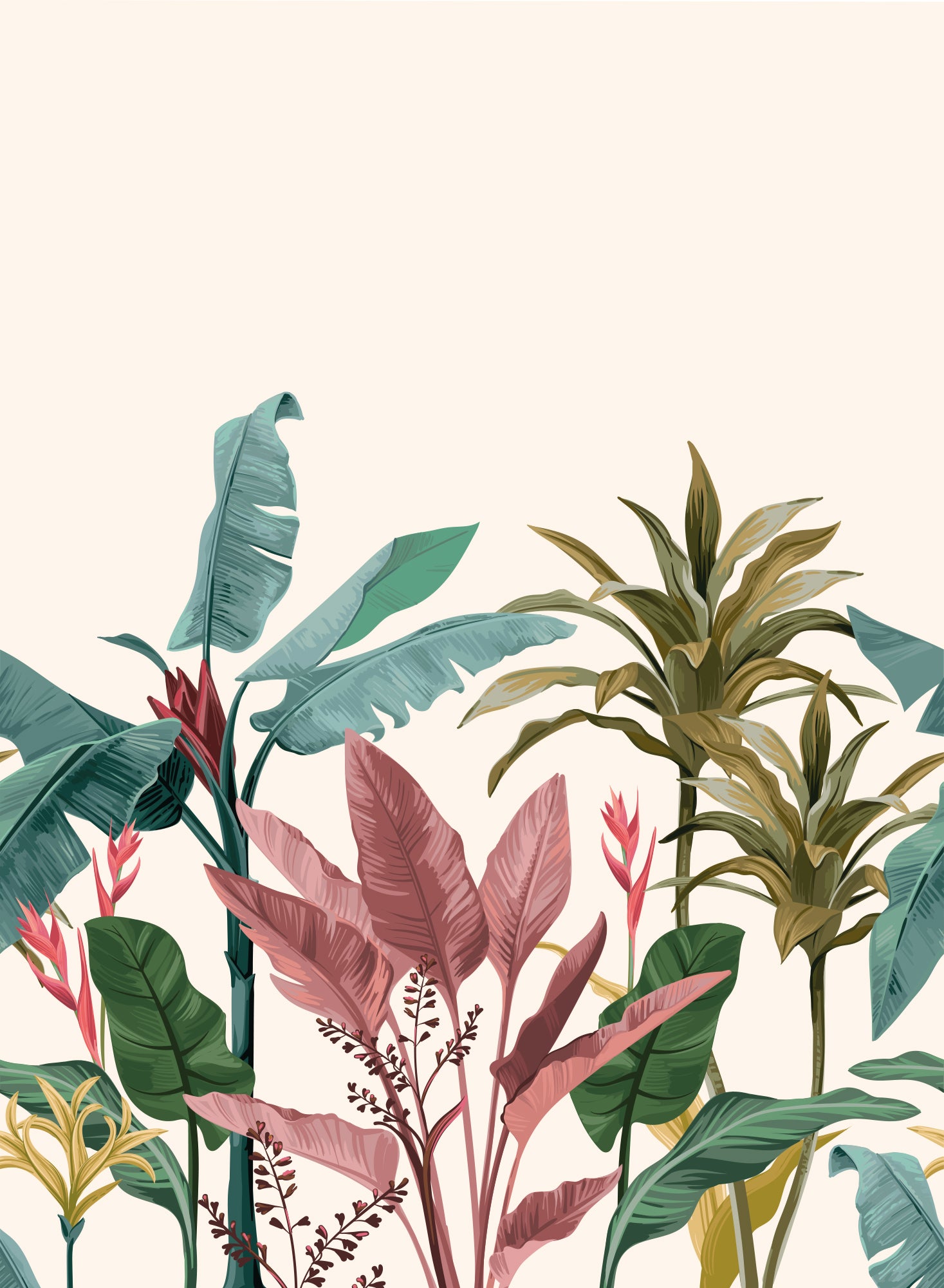 Tropical Plants Wallpaper Mural
