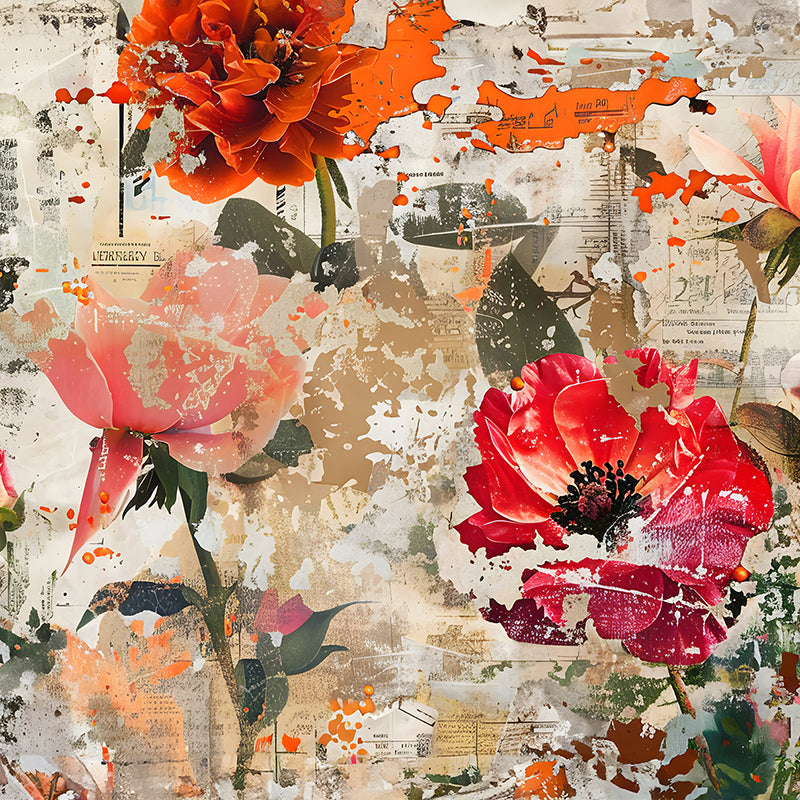 Vintage Floral Wallpaper Mural